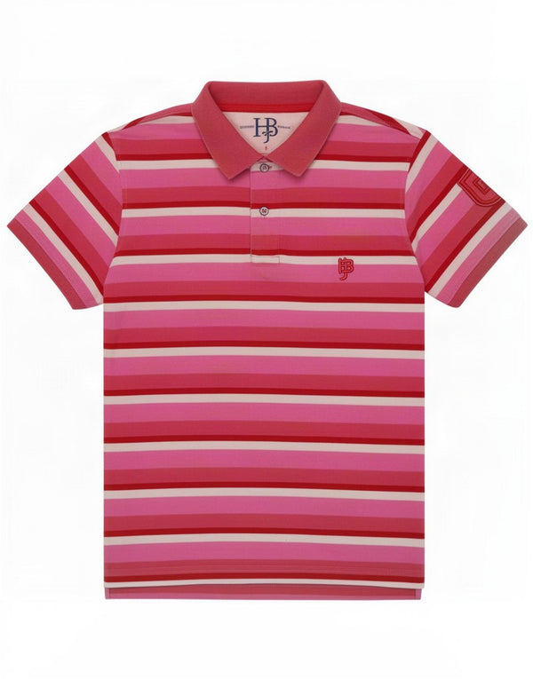 Camisa pólo masculina Harmont & Blaine grande algodão listrado rosa