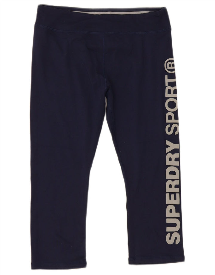 Leggings Capri Superdry Feminino UK 6 XS Azul Marinho Poliéster