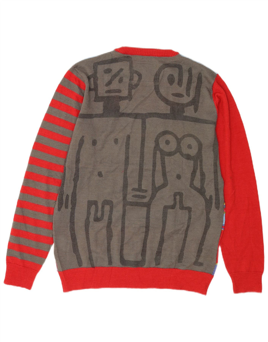 Suéter masculino Desigual com gola redonda e listrado médio multicolorido