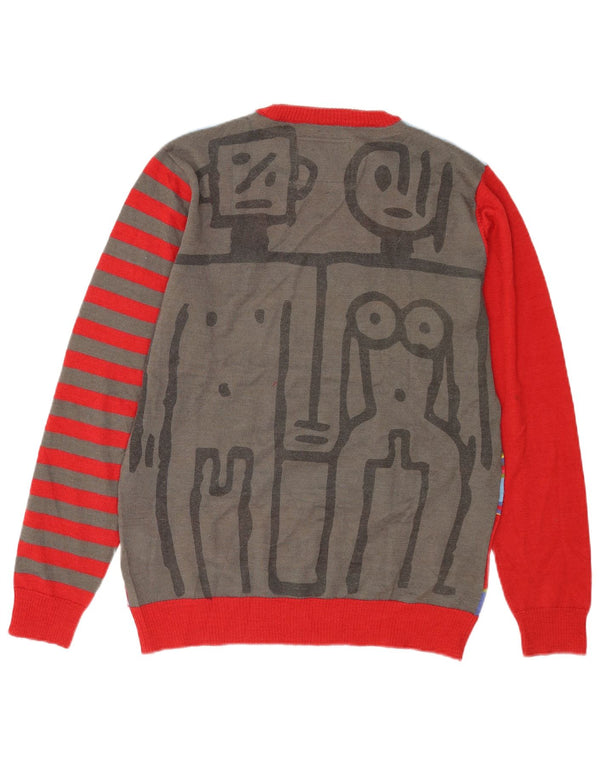 Suéter masculino Desigual com gola redonda e listrado médio multicolorido