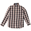 Camisa de flanela masculina IZOD 14-15 anos grande algodão xadrez preto