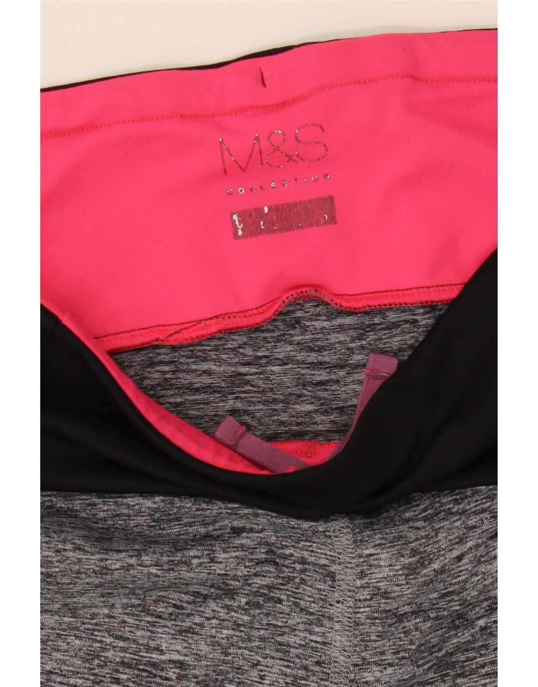 Leggings capri femininos MARKS & SPENCER Reino Unido 10 bloco colorido cinza pequeno