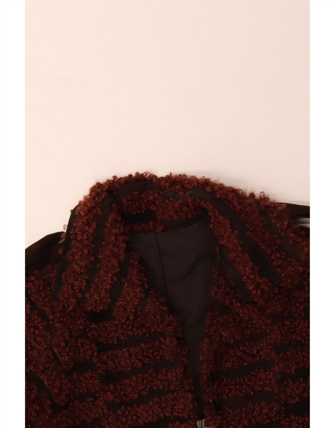 Jaqueta bomber feminina VINTAGE UK 16 grande listrada marrom