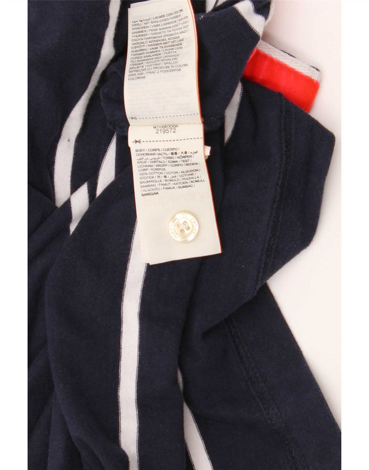 Camisa polo masculina Superdry médio algodão listrado azul marinho
