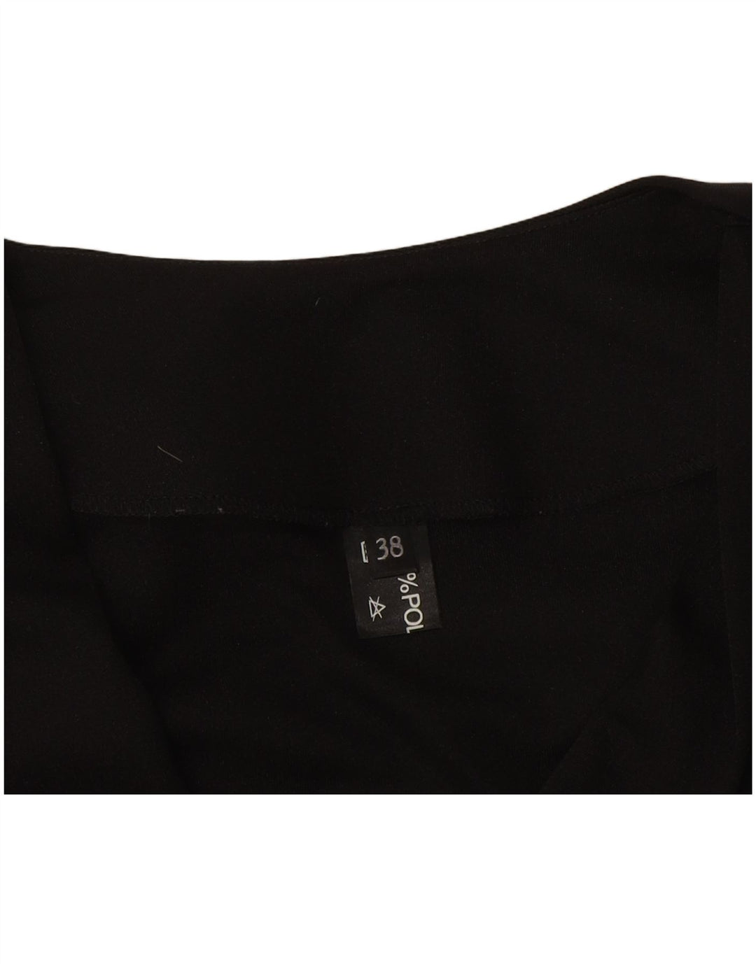 Blusa feminina vintage manga comprida top IT 38 XS poliéster preto
