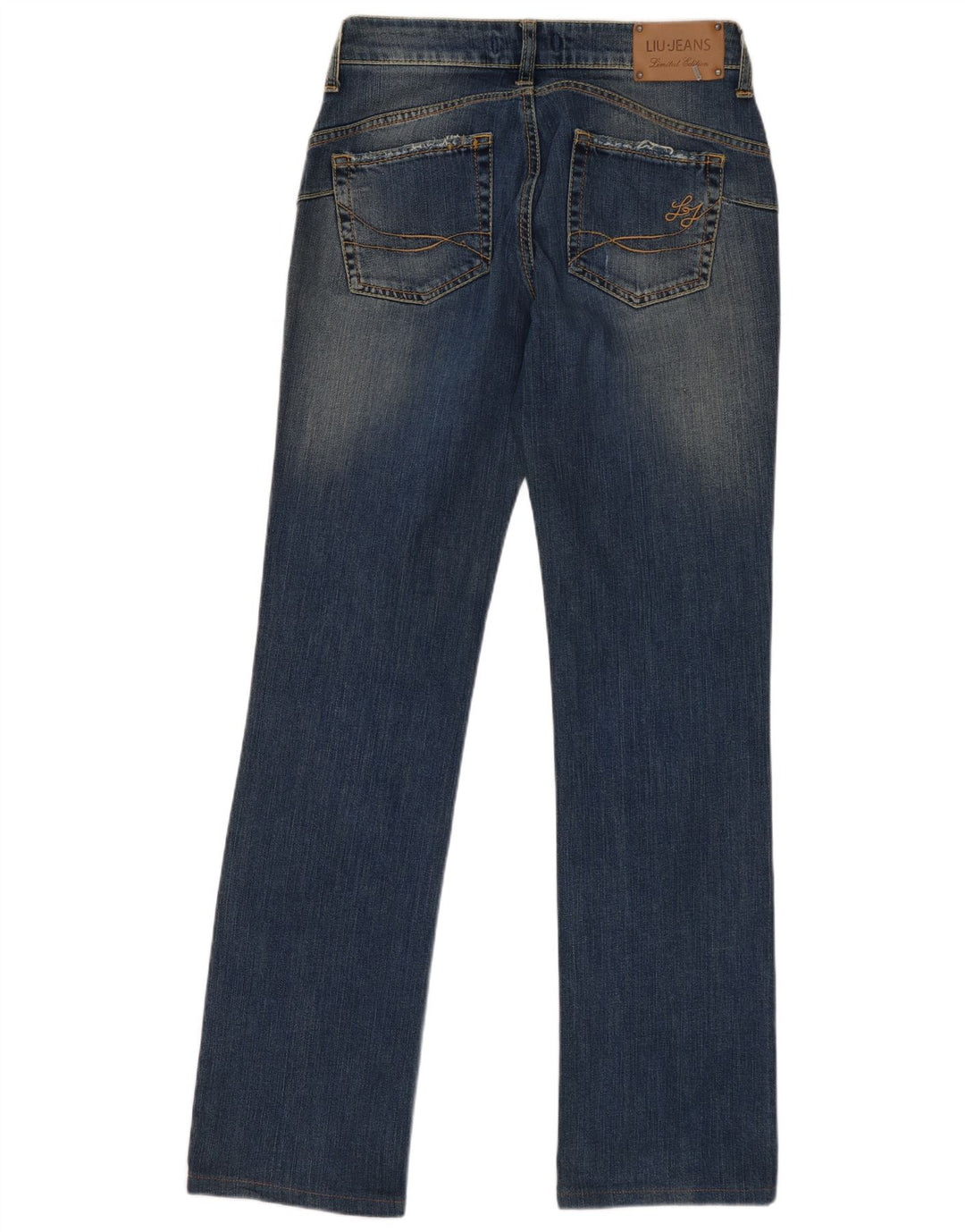 LIU JO Jeans femininos desgastados slim W28 L31 algodão azul