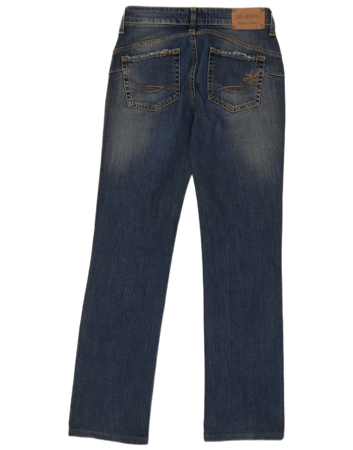 LIU JO Jeans femininos desgastados slim W28 L31 algodão azul