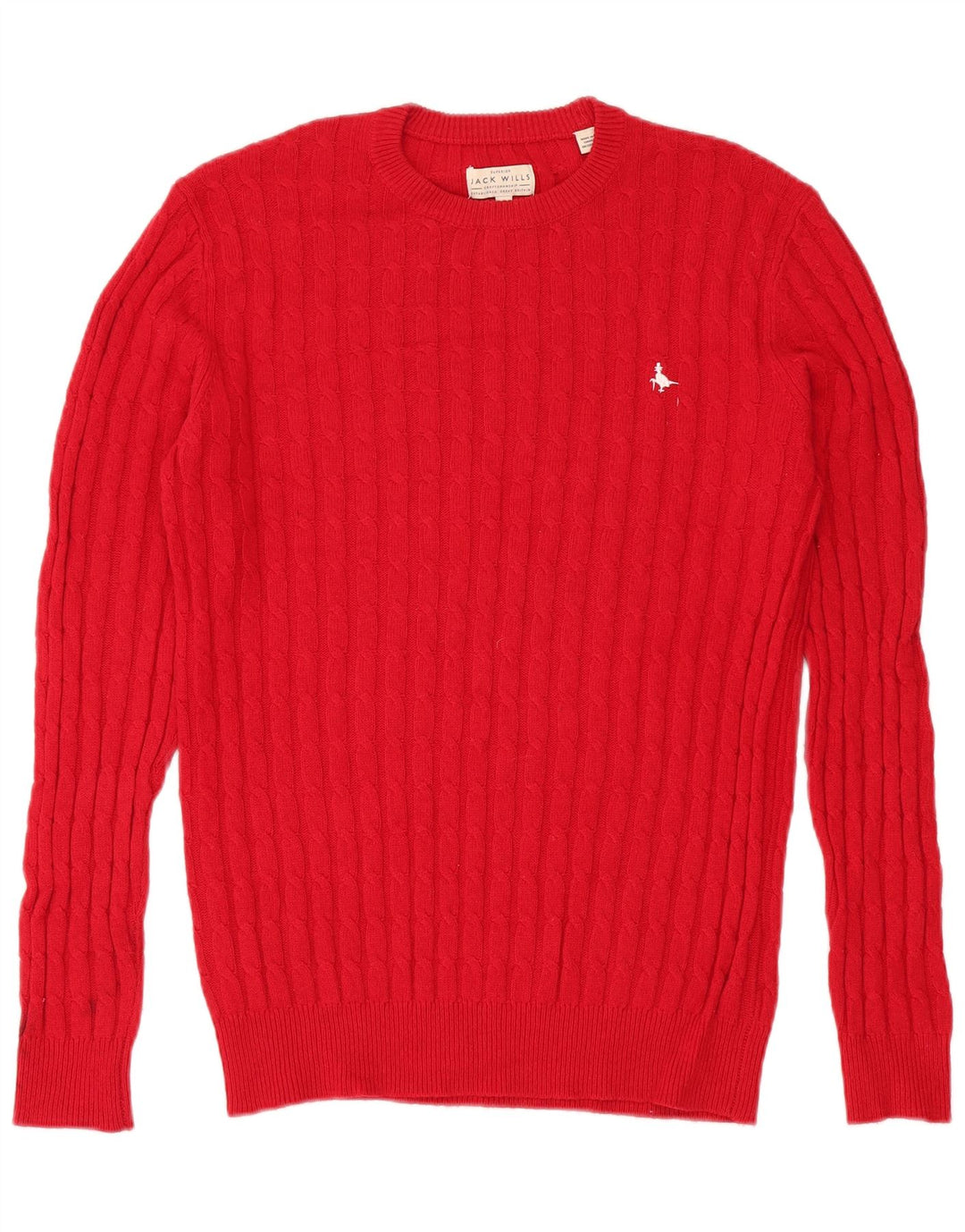 Suéter masculino Jack Wills com gola redonda e lã vermelha pequena