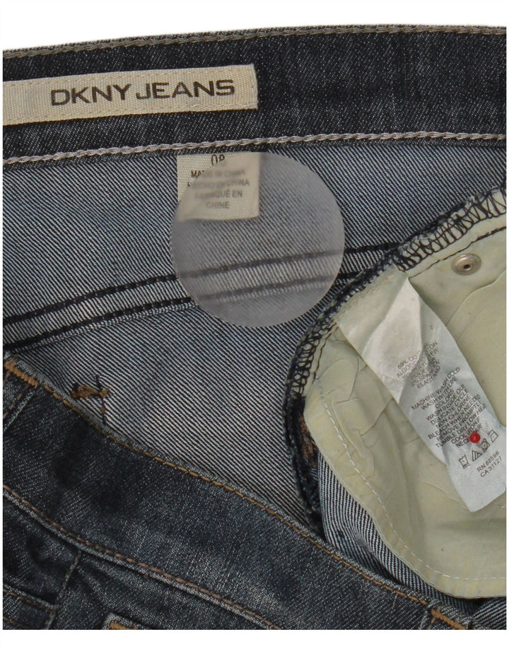 Bermuda jeans feminina Dkny EUA 8 médio W32 algodão azul marinho