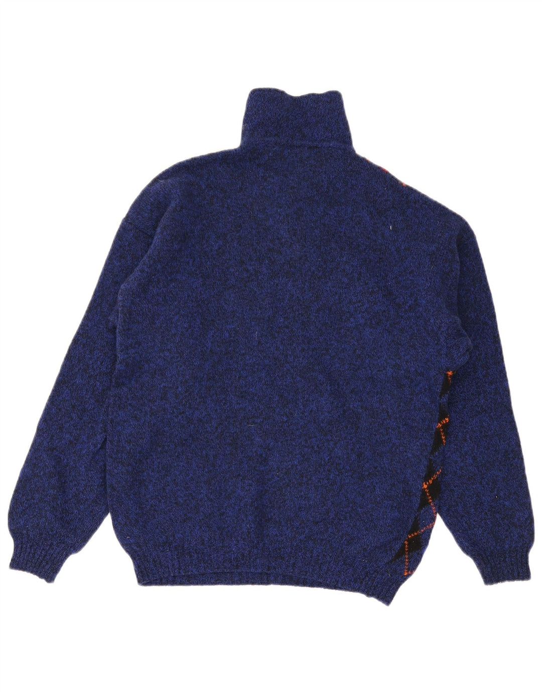 Suéter masculino Benetton com gola polo IT 48 pequeno azul argyle/lã diamante