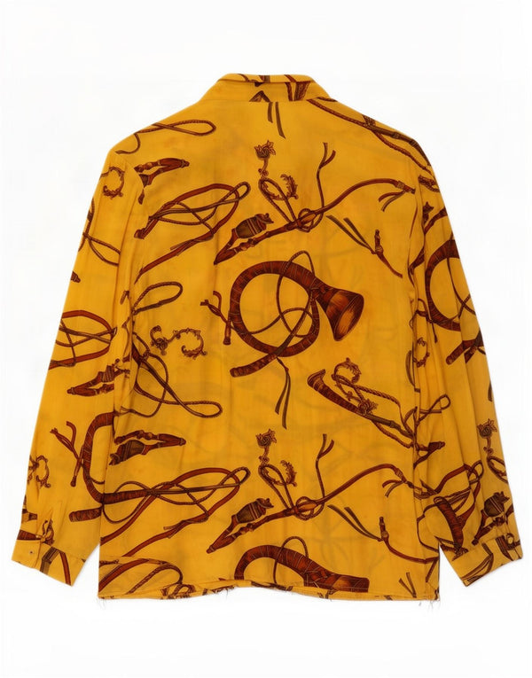 Blusa feminina vintage com estampa abstrata IT 46 grande amarela