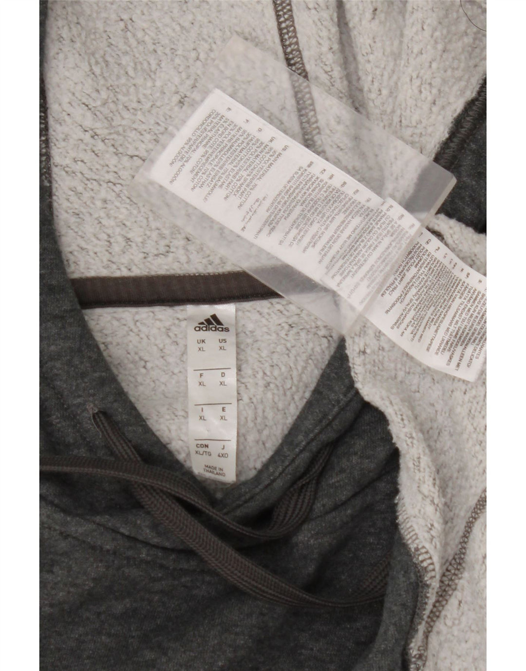 ADIDAS Mens Hoodie Jumper XL Cinza Algodão