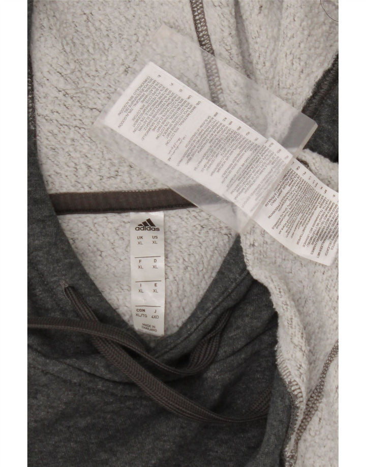 ADIDAS Mens Hoodie Jumper XL Cinza Algodão