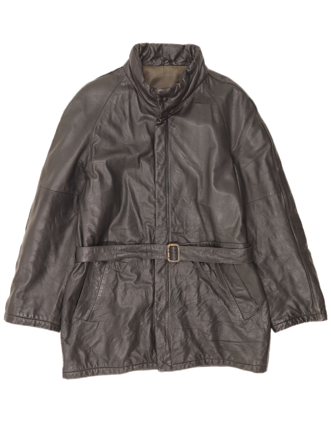 Jaqueta de couro masculina VINTAGE IT 54 2XL couro preto