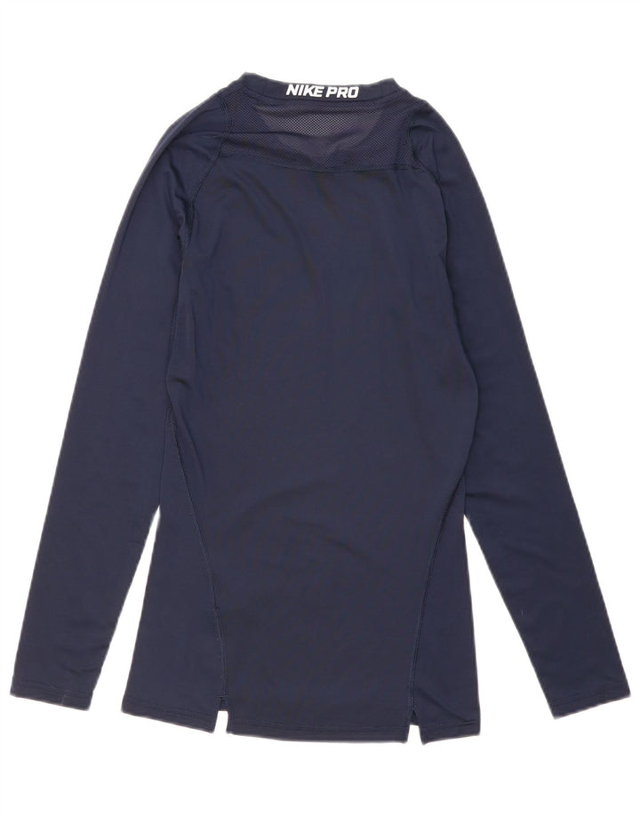 Top Nike Masculino Dri Fit Manga Longa Pequeno Poliéster Azul Marinho