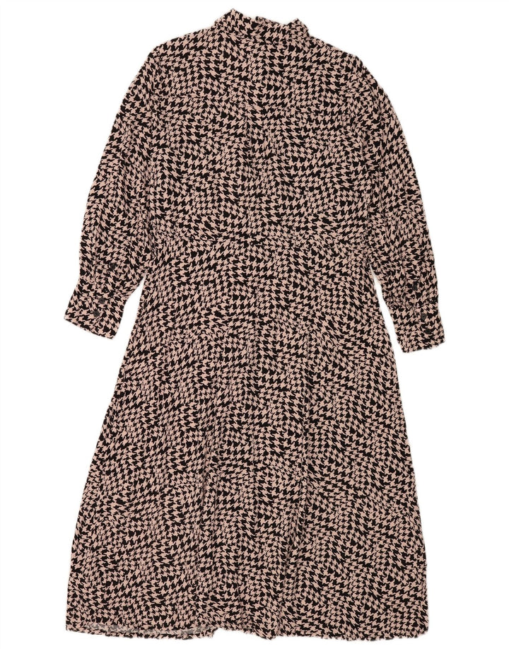 Vestido camisa feminino Marks & Spencer UK 14 grande preto houndstooth
