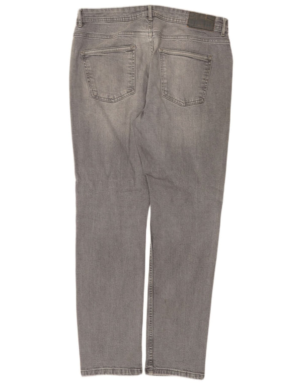 Denim & Co Mens Jeans Slim W34 L30 Algodão Cinza