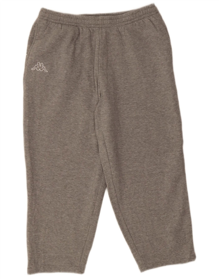 Calça de treino masculina Kappa 2XL algodão manchado cinza