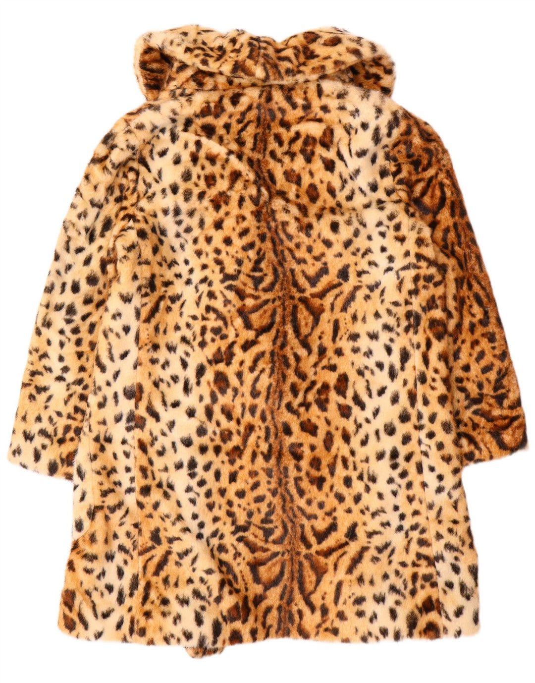 Casaco feminino Topshop com peito duplo Reino Unido 12 marrom médio com estampa animal