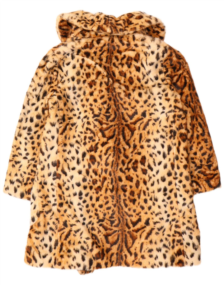Casaco feminino Topshop com peito duplo Reino Unido 12 marrom médio com estampa animal