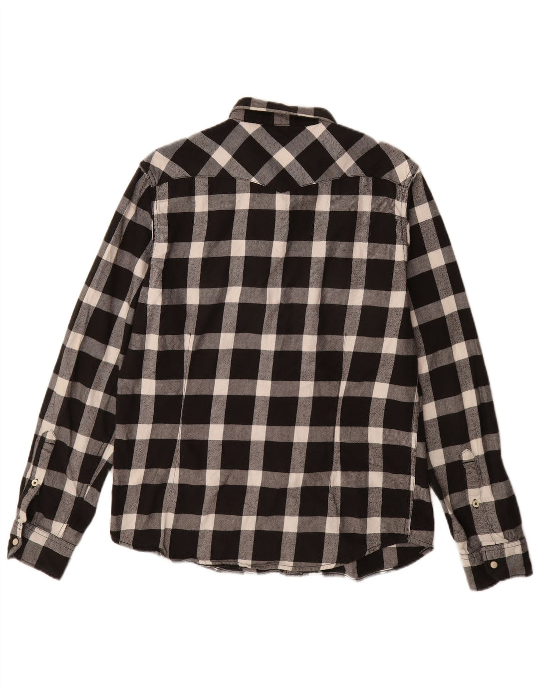 Camisa masculina de flanela slim fit LEE, algodão xadrez preto médio