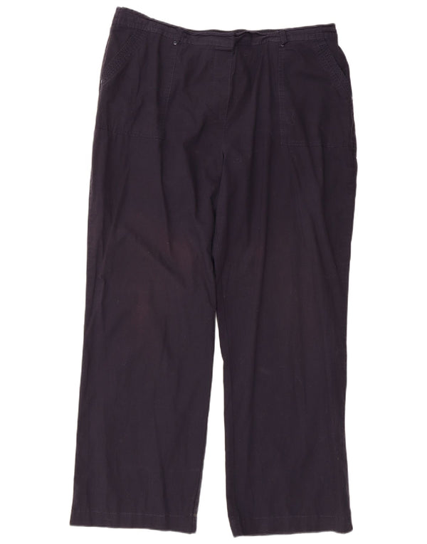 Calça chino reta feminina Marks & Spencer Reino Unido 18 XL W36 L29 azul marinho