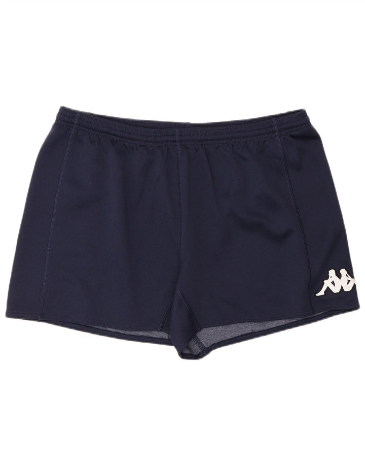 Shorts esportivos masculinos Kappa grande poliéster azul marinho