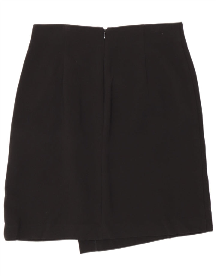 Saia lápis feminina Marks & Spencer Reino Unido 12 médio W30 poliéster preto