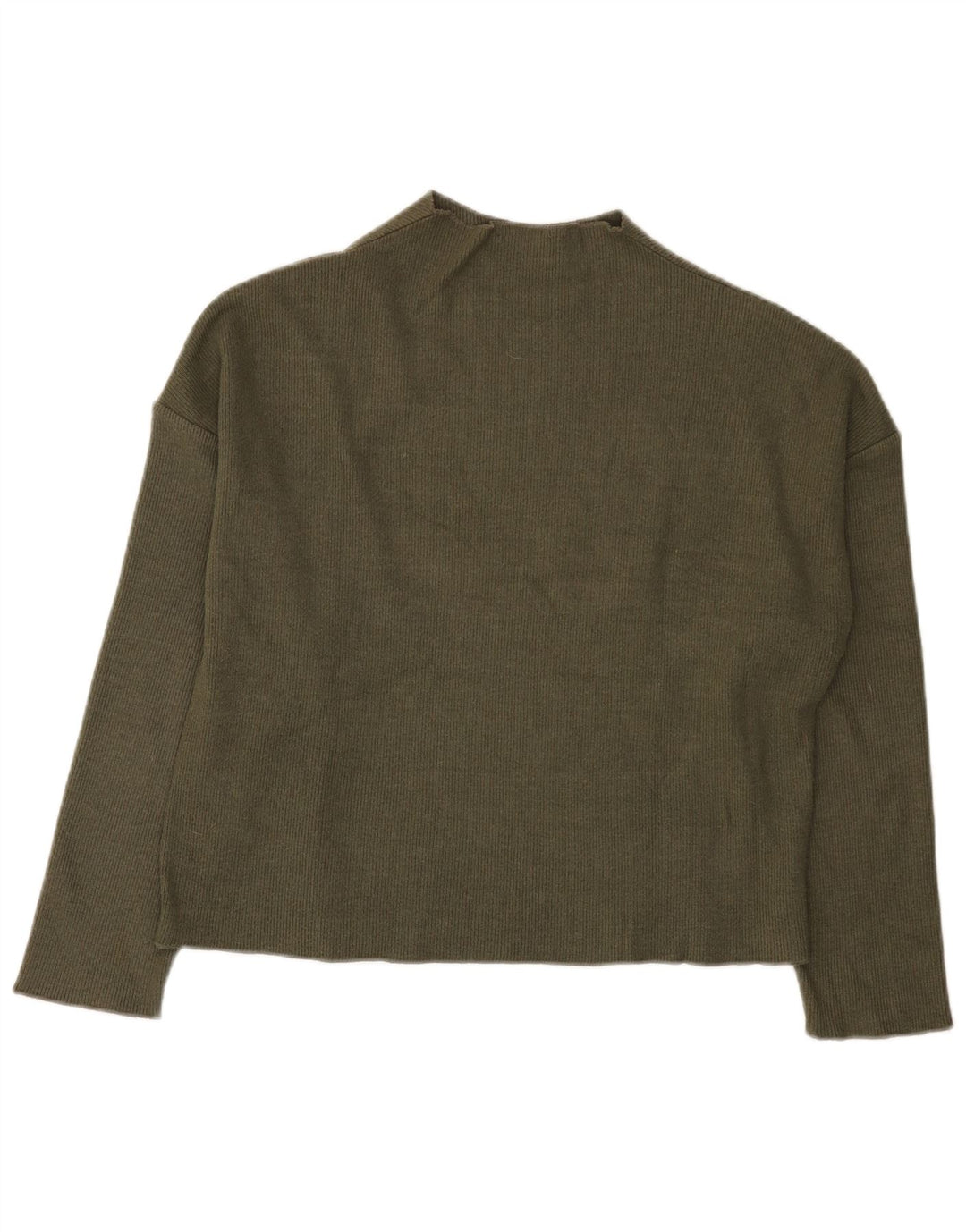 Zara Suéter feminino oversized com gola de tartaruga Reino Unido 10 pequeno cáqui