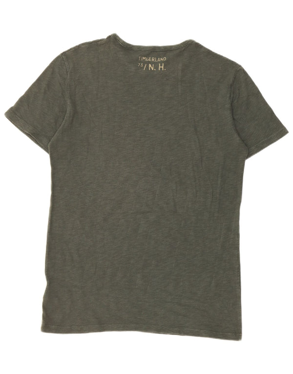 Camiseta masculina Timberland Slim Fit Graphic Top Pequeno Algodão Cáqui