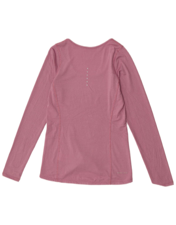 Top feminino Nike manga comprida UK 6 XS rosa poliéster