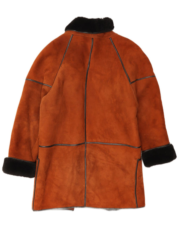 Casaco feminino vintage oversized shearling EU 38 marrom médio