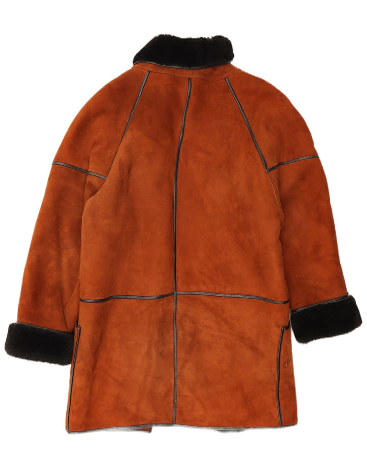 Casaco feminino vintage oversized shearling EU 38 marrom médio