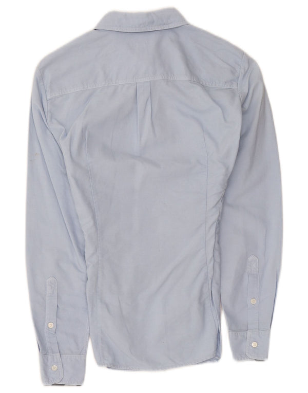 Burberry Womens BRIT Shirt UK 4 XS Azul Algodão