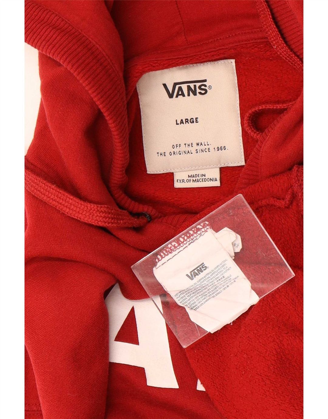 Vans Mens Graphic Hoodie Jumper Grande Algodão Vermelho