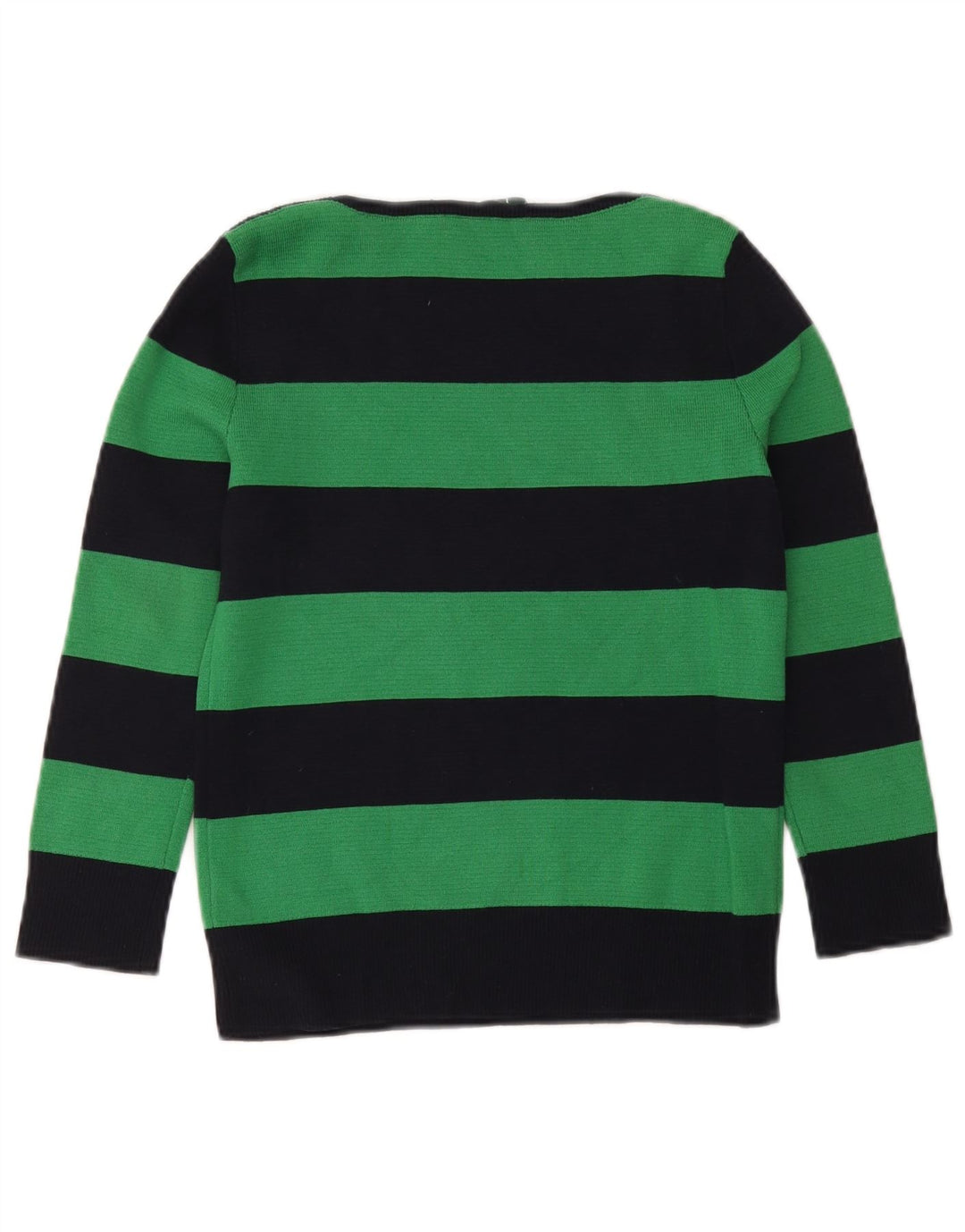 Suéter feminino RALPH LAUREN com gola canoa e algodão listrado verde Reino Unido 6 XS