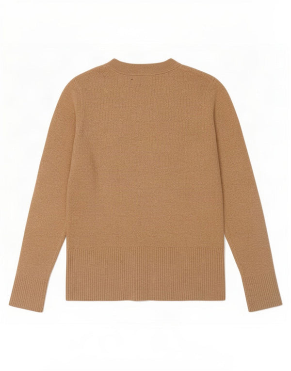 Suéter feminino Marks & Spencer com gola redonda Reino Unido 12 viscose bege médio