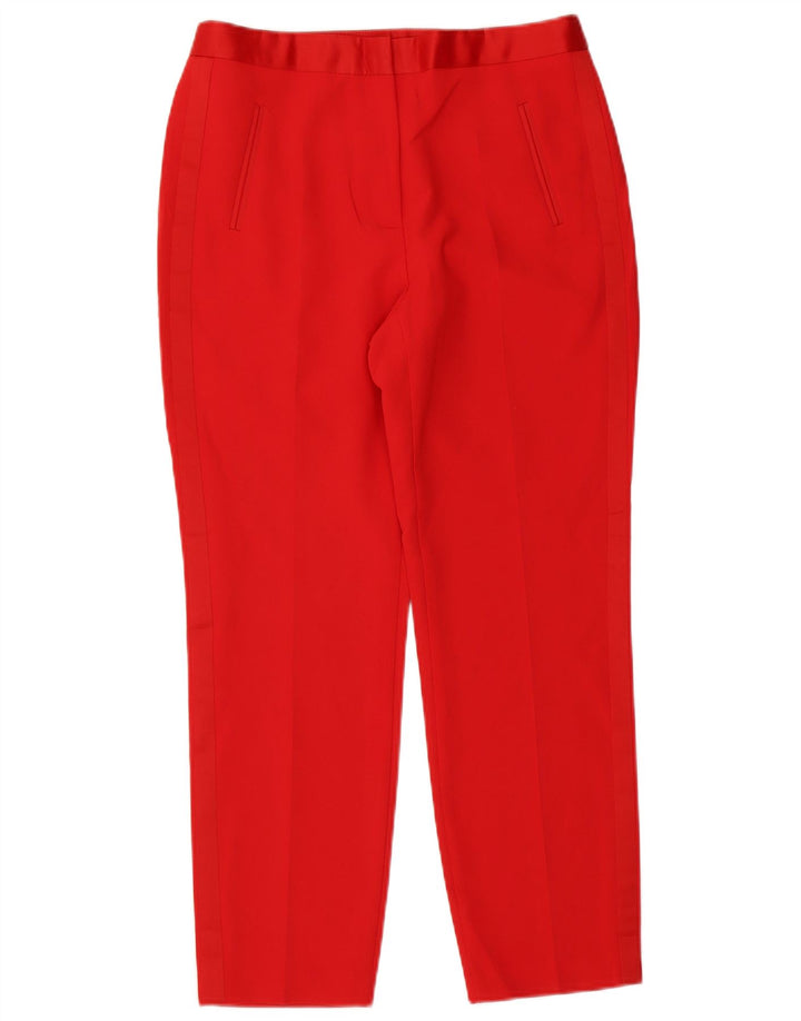 Calça feminina Zara Slim Suit grande W32 L27 vermelha