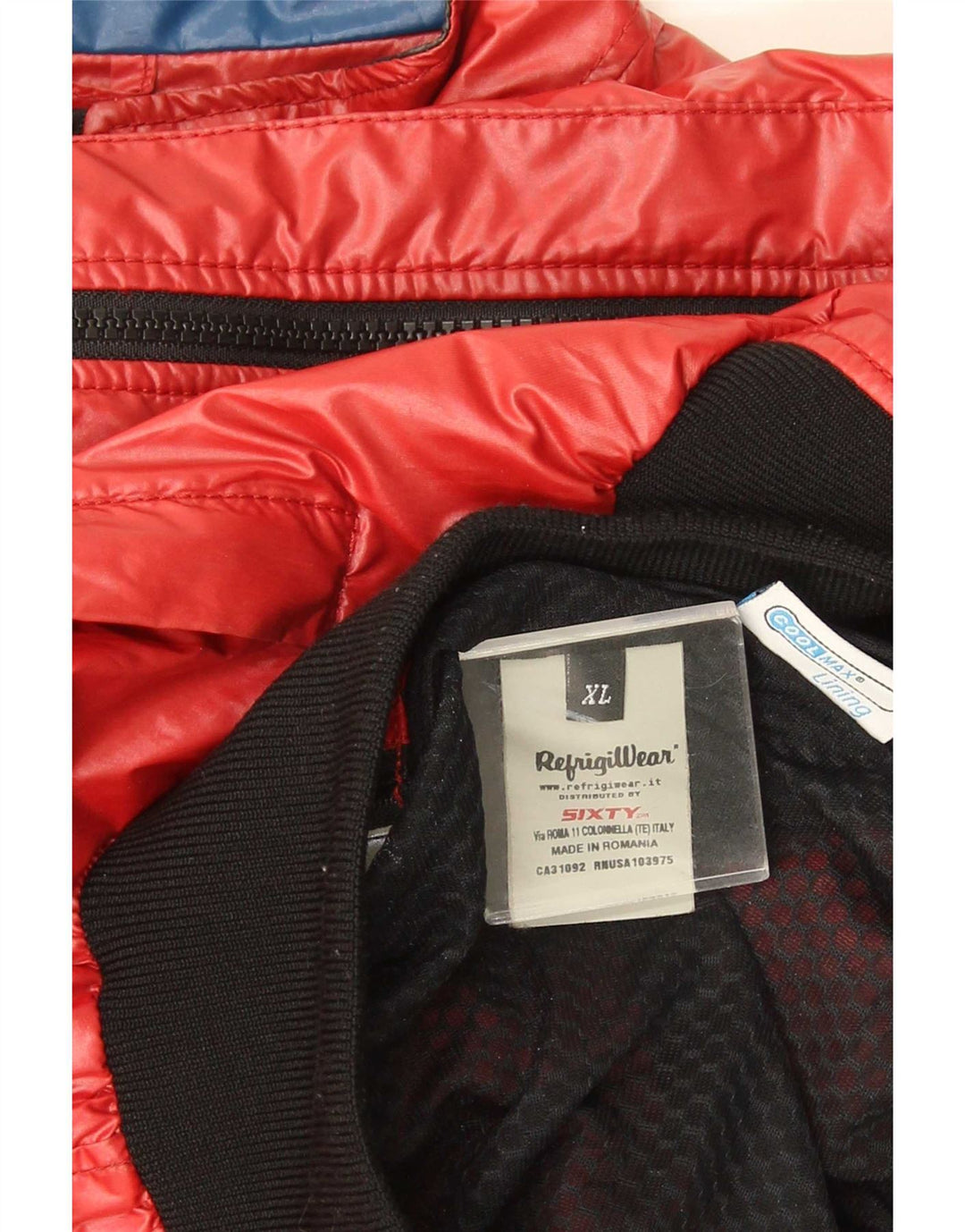 Jaqueta de chuva feminina Refrigiwear UK 18 XL vermelho colorblock