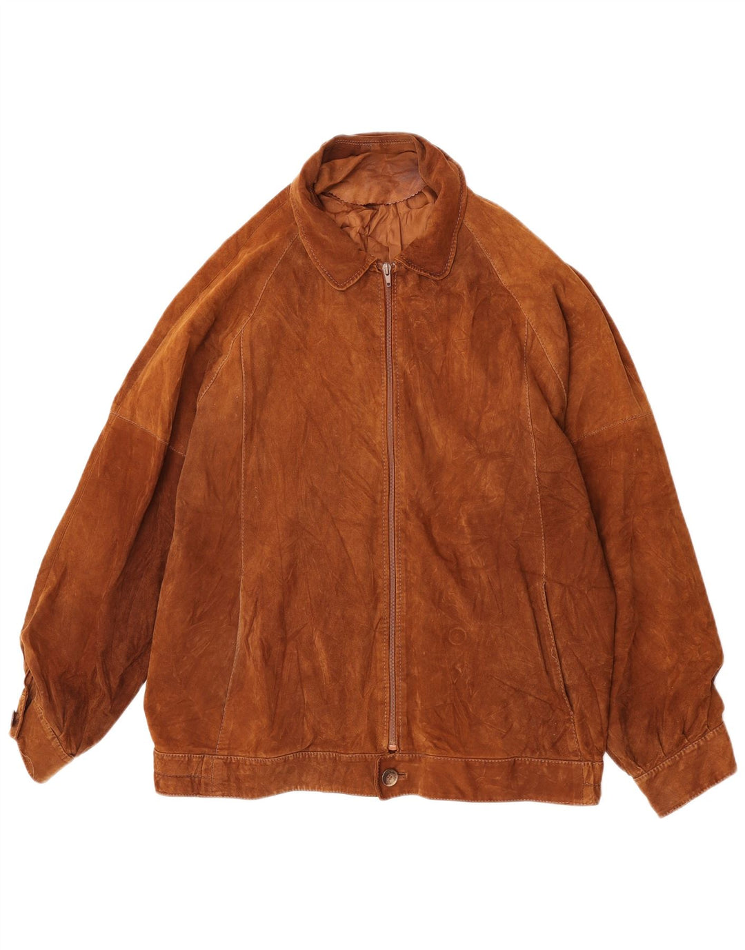 Jaqueta masculina vintage de camurça IT 54 2XL couro marrom