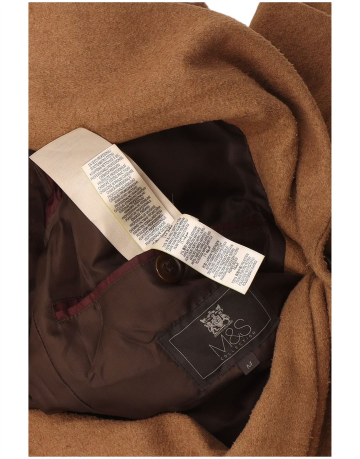 Jaqueta blazer masculina de 2 botões Marks & Spencer Reino Unido 38 poliéster marrom médio