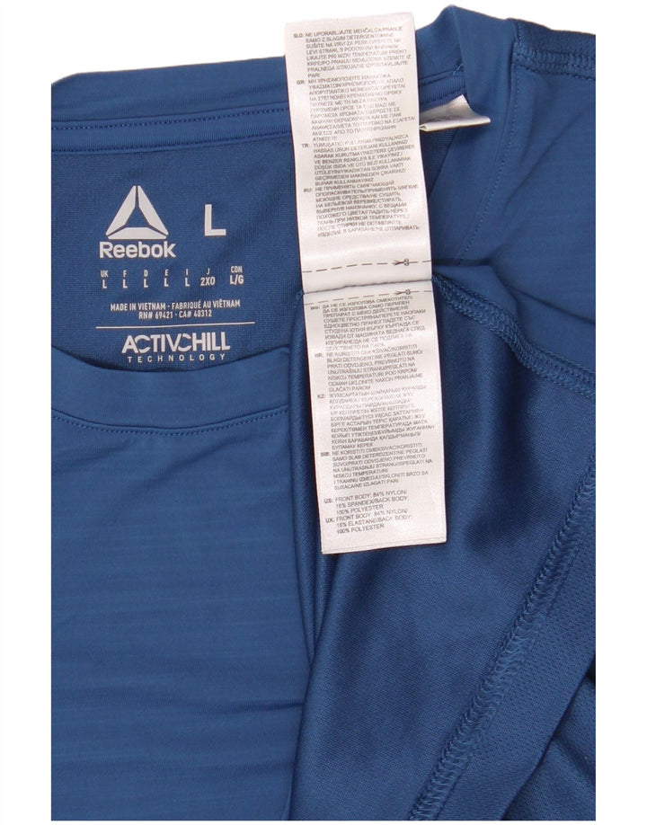 Camiseta masculina Reebok grande poliéster azul