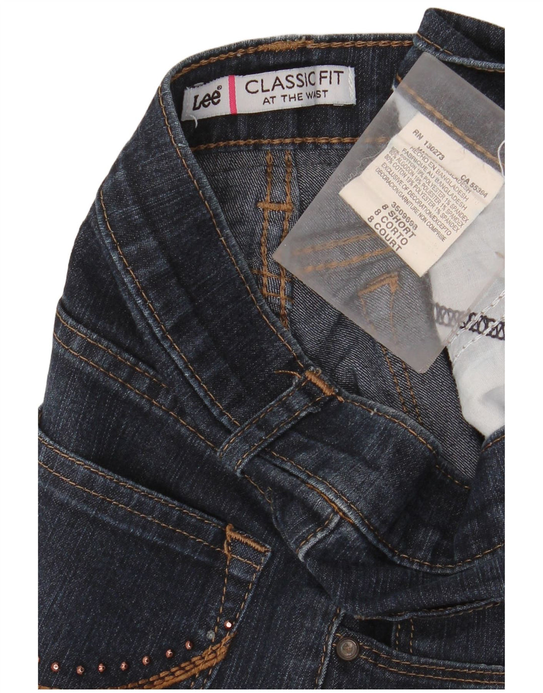 LEE Jeans feminino de cintura alta com corte alto US 8 médio W28 L30 azul marinho