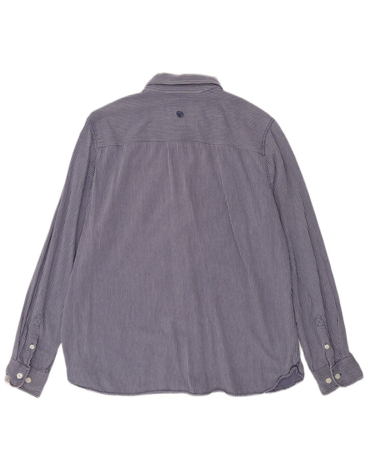 Camisa masculina Fat Face XL algodão risca de giz azul