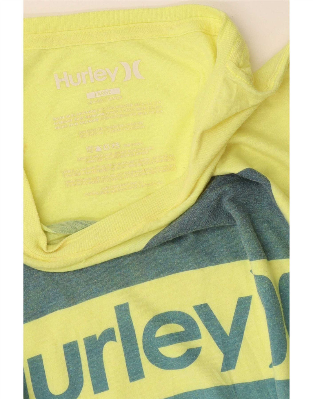 Camiseta masculina Hurley com estampa gráfica grande poliéster amarelo
