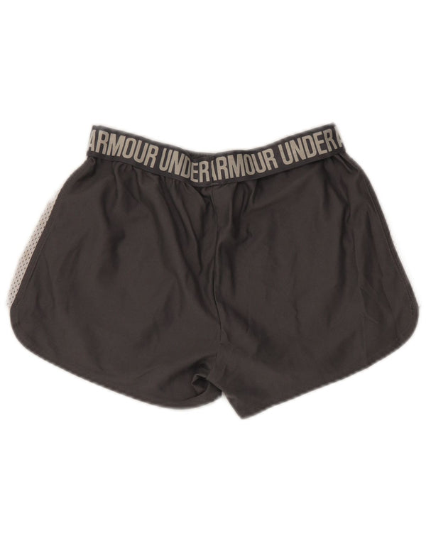 Under Armour Womens Heat Gear Sport Shorts UK 10 Small Grey Colourblock