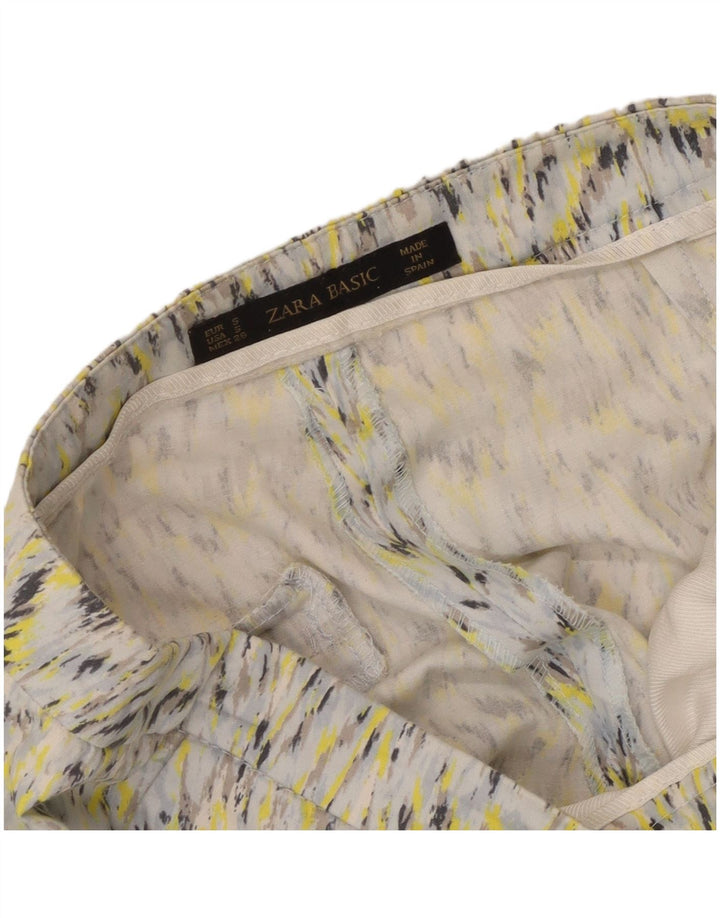 Calça chino feminina com padrão abstrato ZARA pequena W26 L26 multicolorida