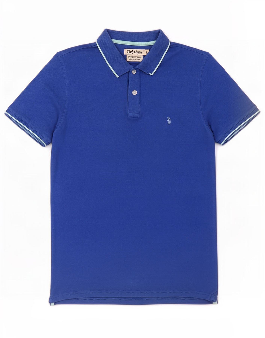 Camisa polo masculina Refrigue pequena azul algodão