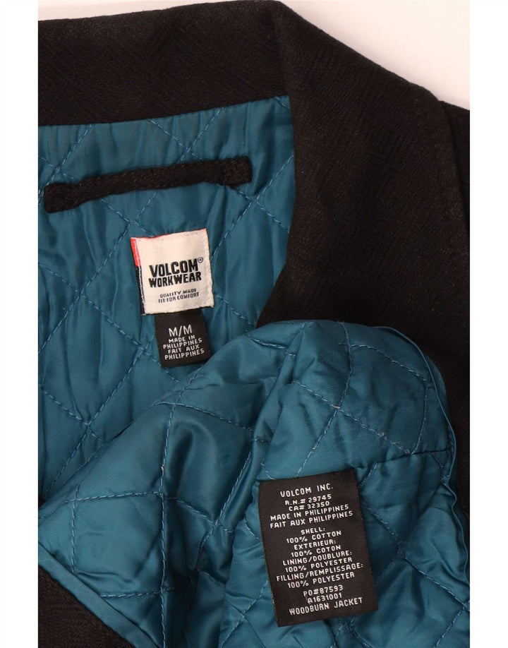 Volcom Mens Pea Coat UK 38 Médio Algodão Preto