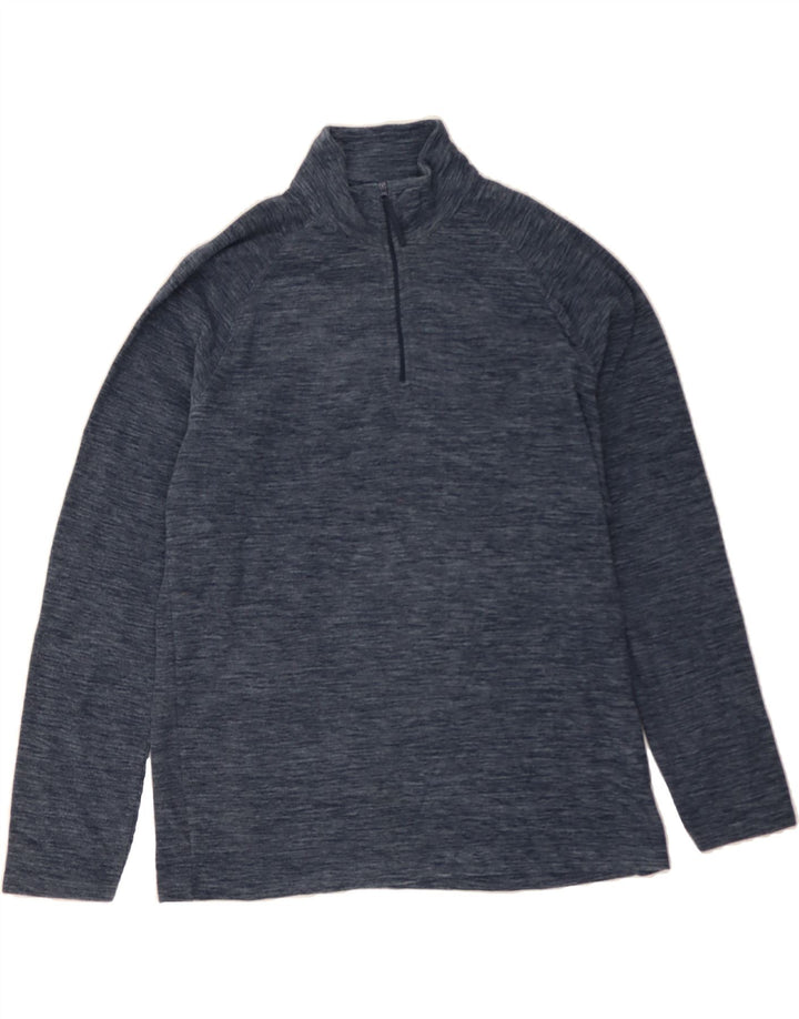 MOUNTAIN WAREHOUSE Mens Zip Neck Fleece Jumper Large Navy Blue Flecked Vintage Mountain Warehouse and Second-Hand Mountain Warehouse from Messina Hembry 